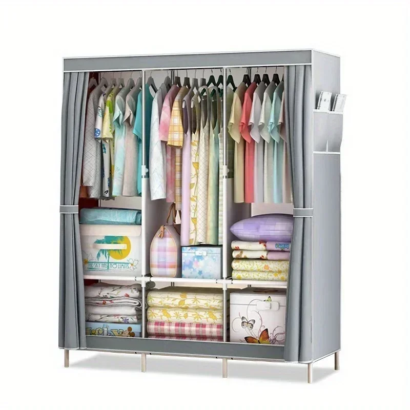 Guarda-roupa simples transfronteiriço, guarda-roupa à prova de poeira, economia doméstica, dormitório, cabide, simples e moderno, quarto