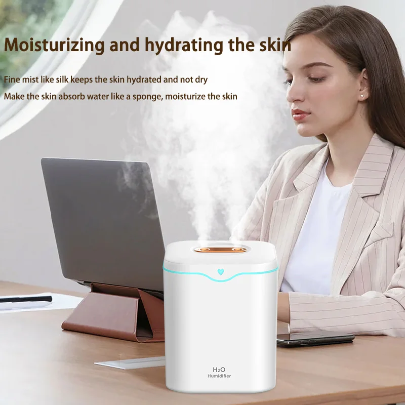 Xiaomi-USB付き空気加湿器,ダブルスプレーポート,エッセンシャルオイル,アロマテラピー,家庭用清浄機,2000ml