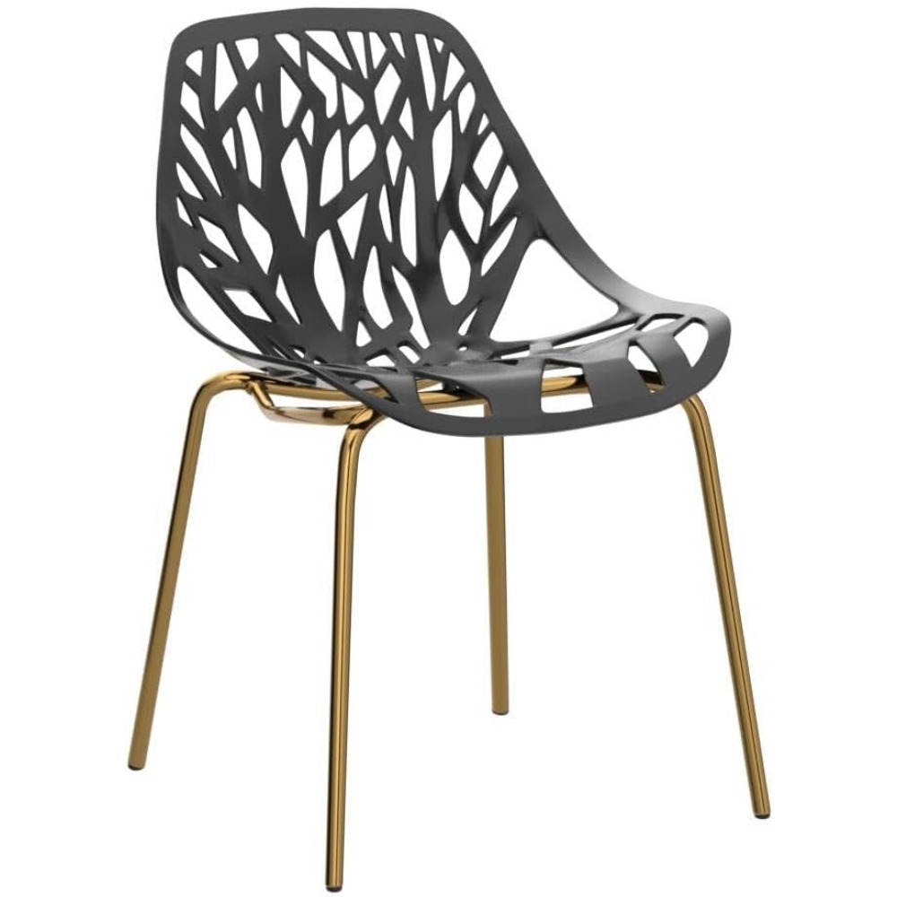 Modern  Dining Chairs Set of 4, Birch Sapling Cut-Out Chairs for Dining Room, Hotels, Restaurants Indoor Outdoor