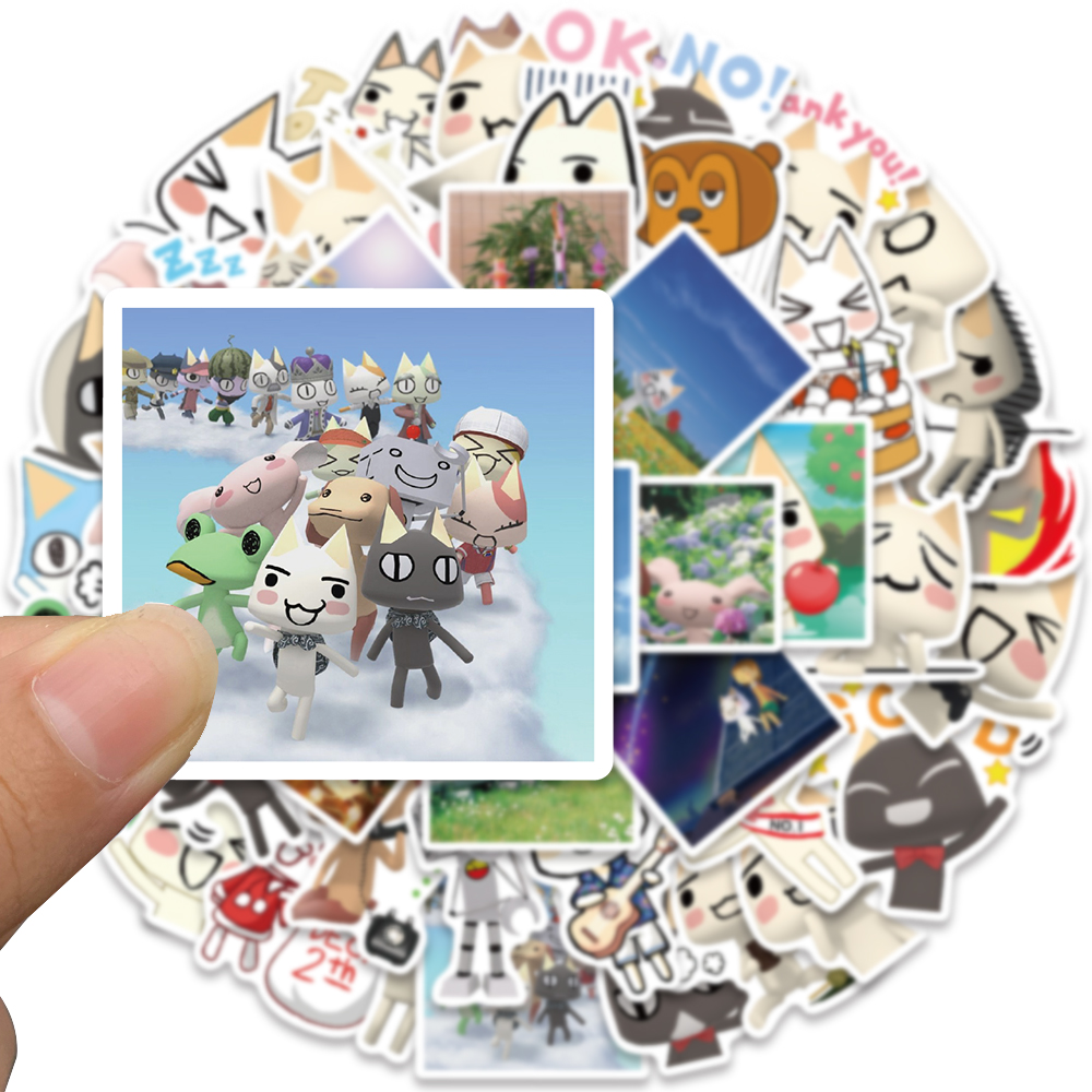 50pcs Kawaii Toro Inoue Cat Cute Cartoon Graffiti Sticker Waterproof Decal for Computer Bicycle Fridge Bottle Car Toy Sticker