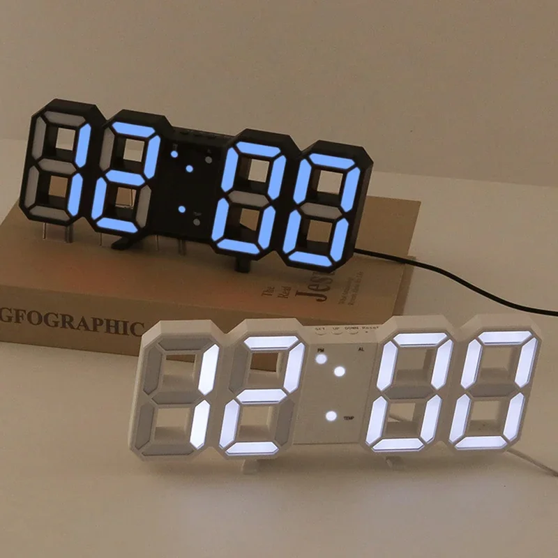 Reloj de pared digital, reloj de escritorio, decoración del hogar, reloj de mesa LED interior, reloj de pared de salón