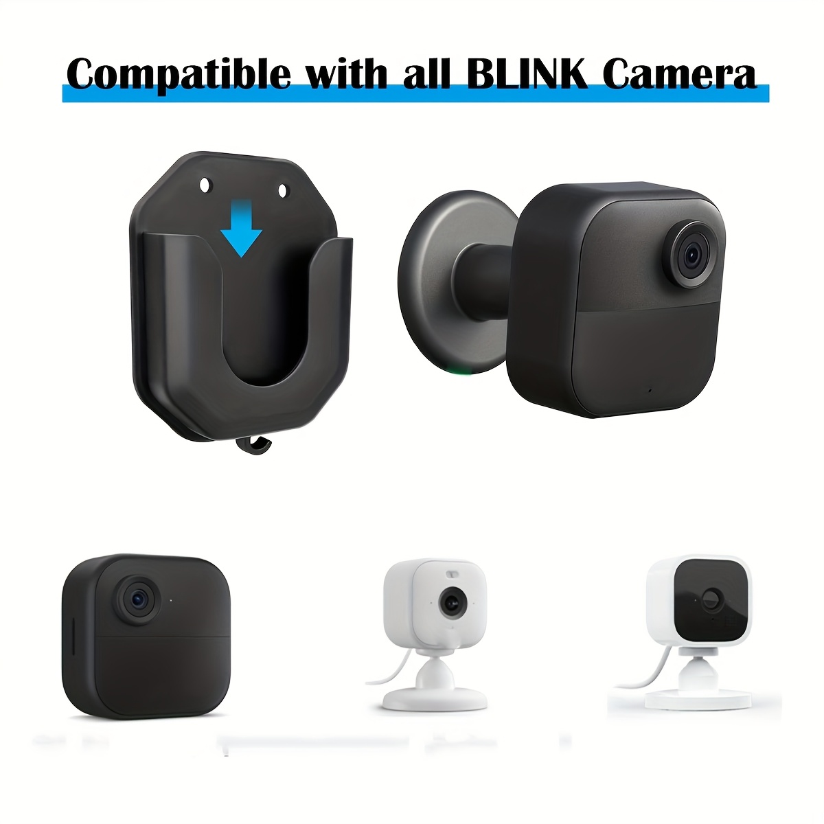 Paquet de 3 supports muraux pour caméra Blink Mini /Mini 2/Blink Outdoor 4 /Blink, sans vis, pour caméra intérieure