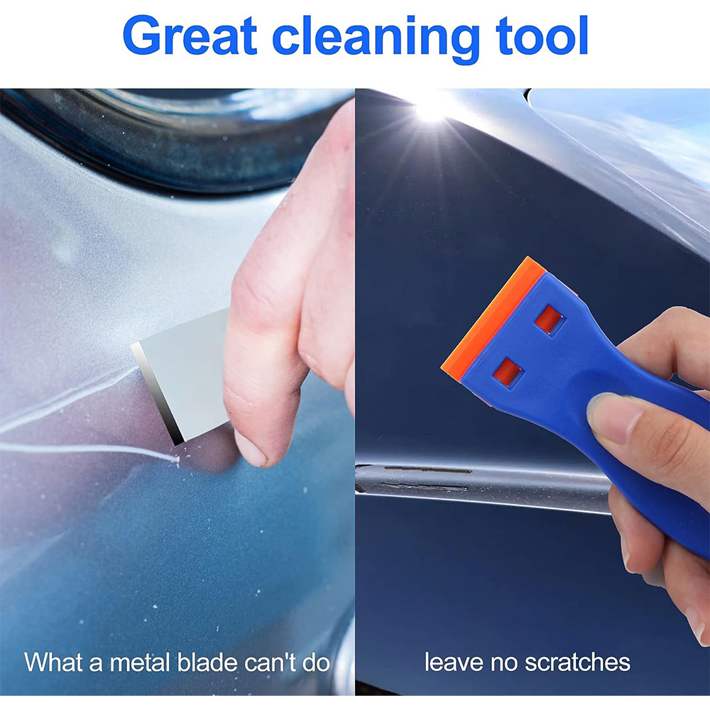 Plastic Razor Blade Scraper Tool Razor Scraper With Plastic Blades Cleaning Scraper Remover For Floor Stove Car Window Glass