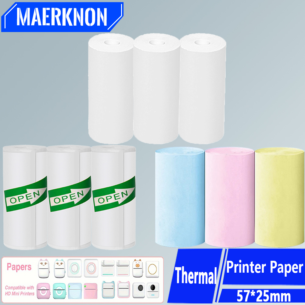 Mini impresora de papel térmico, etiqueta adhesiva colorida, papel autoadhesivo para foto inalámbrica Bluetooth, impresora sin tinta de 57mm