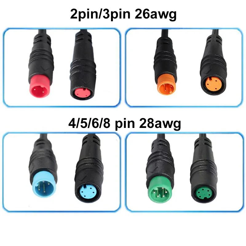 1m sensor de velocidade macho para fêmea cabo de extensão m/f m8 2 3 4 5 6 pinos bicicleta elétrica à prova dwaterproof água para ebike fio cobre w28