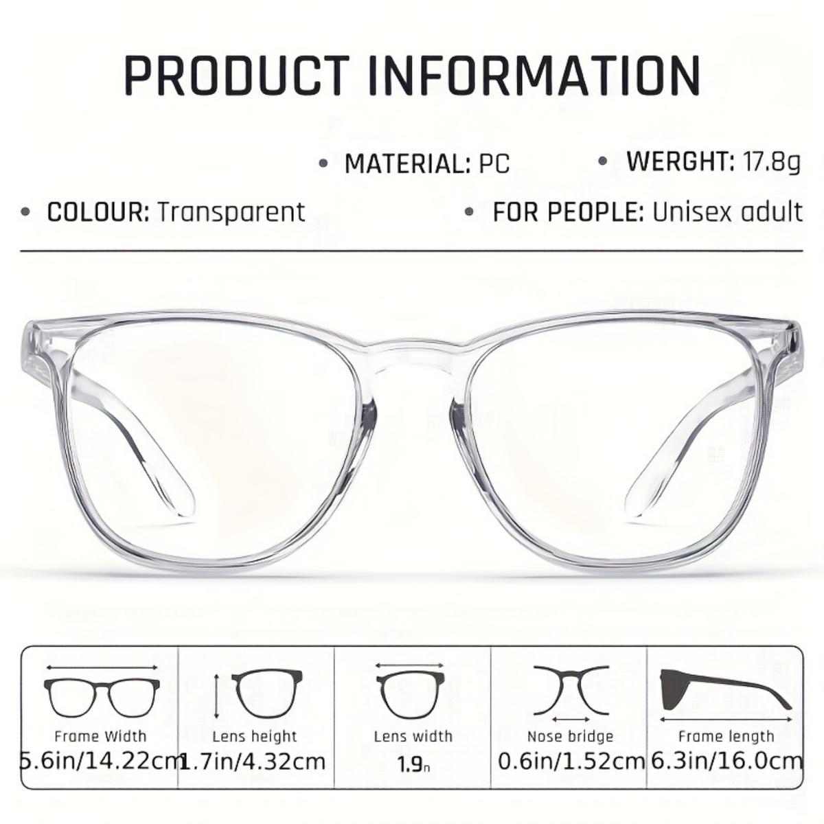 1pc Anti Pollen Safety Glasses Square Anti Fog Blue Light Blocking Glasses with Side Shields for School Daily Life