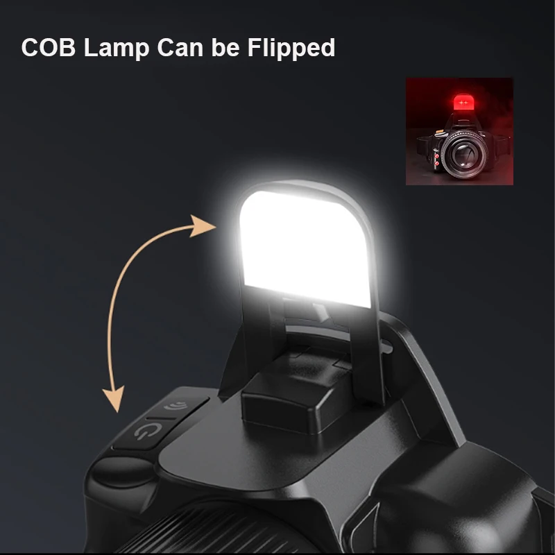 Linterna frontal con Sensor LED superbrillante, recargable por USB, luz frontal con batería integrada, linterna para acampar y pescar