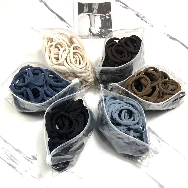 20/50 unids/set bandas para el cabello para mujer y niña, lazos básicos de goma para el cabello, cuerdas de 4cm, diadema elástica Simple, accesorios para el cabello, soporte para cola de caballo