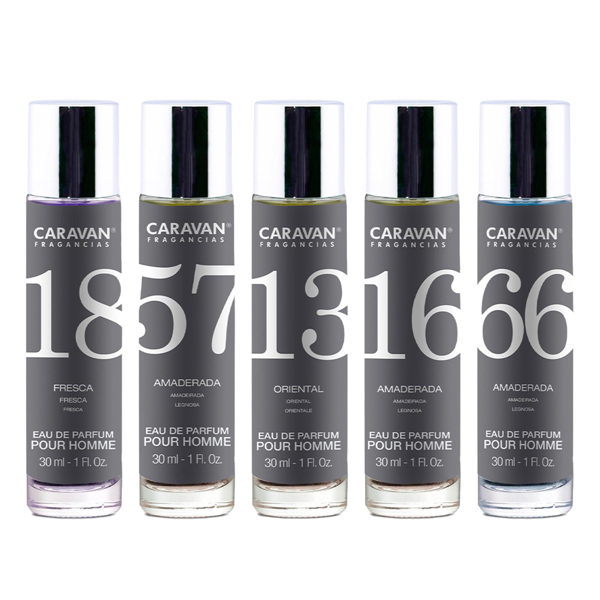 5X Caravan perfumes SURTIDOS de hombre Nº13 + Nº16 + Nº18 + Nº56 + Nº57.