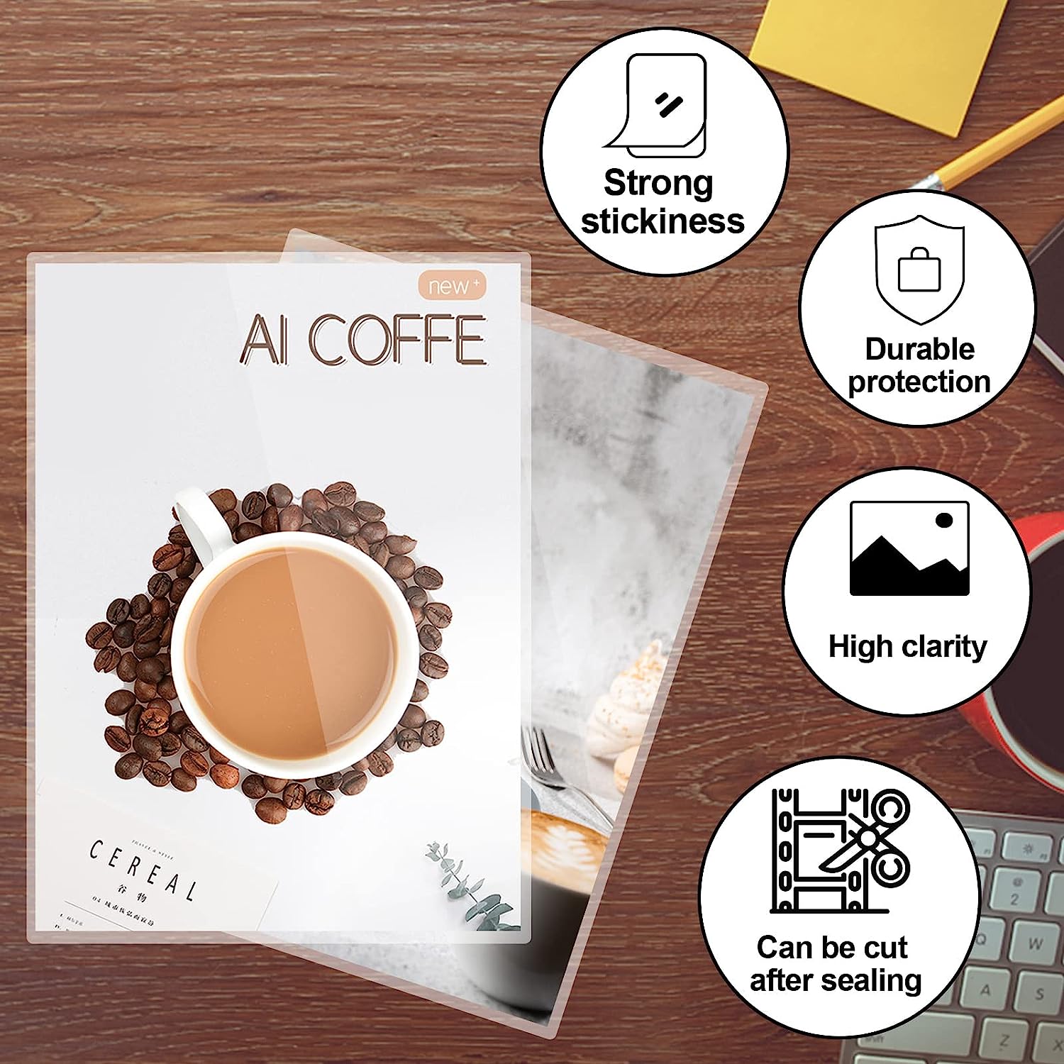 2.6x3.7 polegadas 100 pacotes de folhas de laminação bolsas de laminação térmica filme de laminação de espessura de 50mic