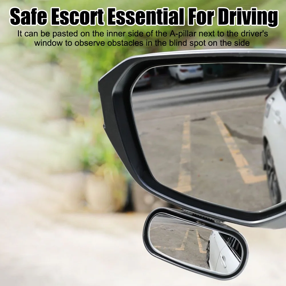 Accesorios universales para coche, espejo retrovisor auxiliar, espejos traseros laterales gran angular, punto ciego inverso 360 °   Ajustable