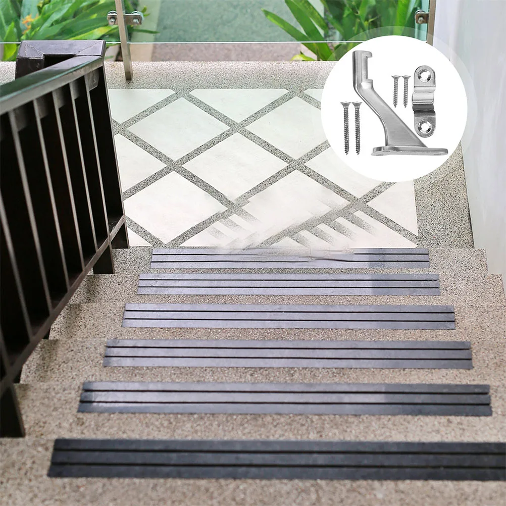 2 juegos de soportes de pasamanos de escalera, soporte de barandilla de escalera de Metal, tacto suave, fácil instalación para barandillas de mano de escaleras interiores