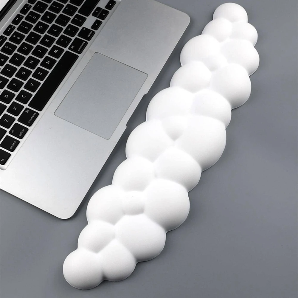 Poggiapolsi a forma di nuvola Materiale morbido Memory Foam Fondo in PU Base in gomma antiscivolo Tastiera da ufficio Supporto per mouse Supporto per polso