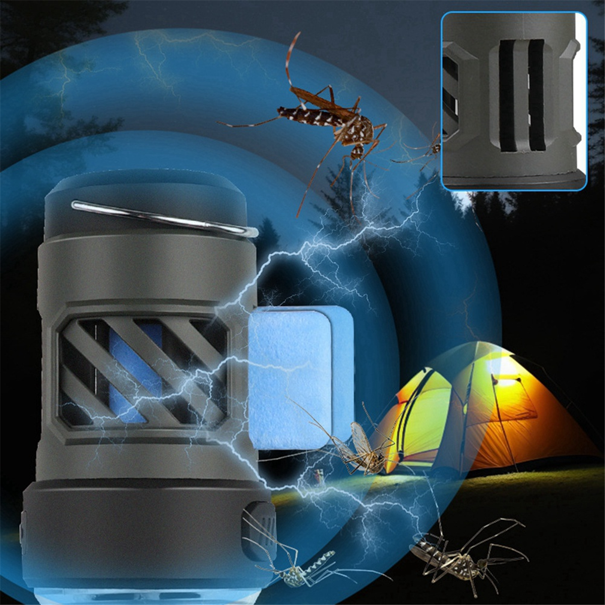 BAAU Led Repelente de Mosquitos Luz de Acampamento Iluminação Externa Lanterna Multi-Funcional Luz de Acampamento Tripé Luz de Acampamento