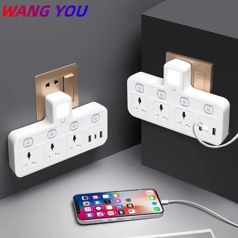Eu us uk Stecker Universal steckdose Steckdosen leiste Multi tap AC separate Steuer wand steckdose mit USB-Schnelllade-Multiprise-Stecker adapter