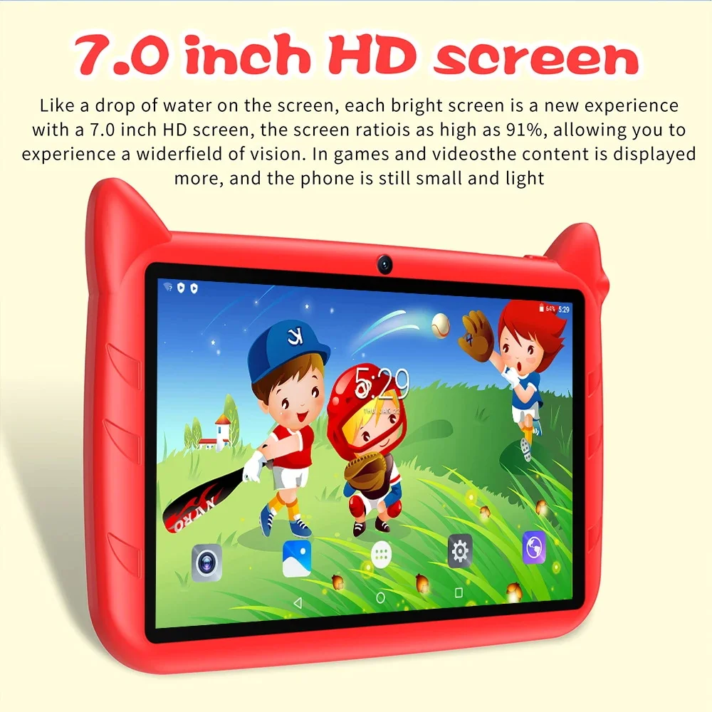 2024 新しい 7 インチ WIFI 子供用タブレット 4 コア 4GB RAM 64GB ROM ゲーム教育子供のギフト Android 9.0