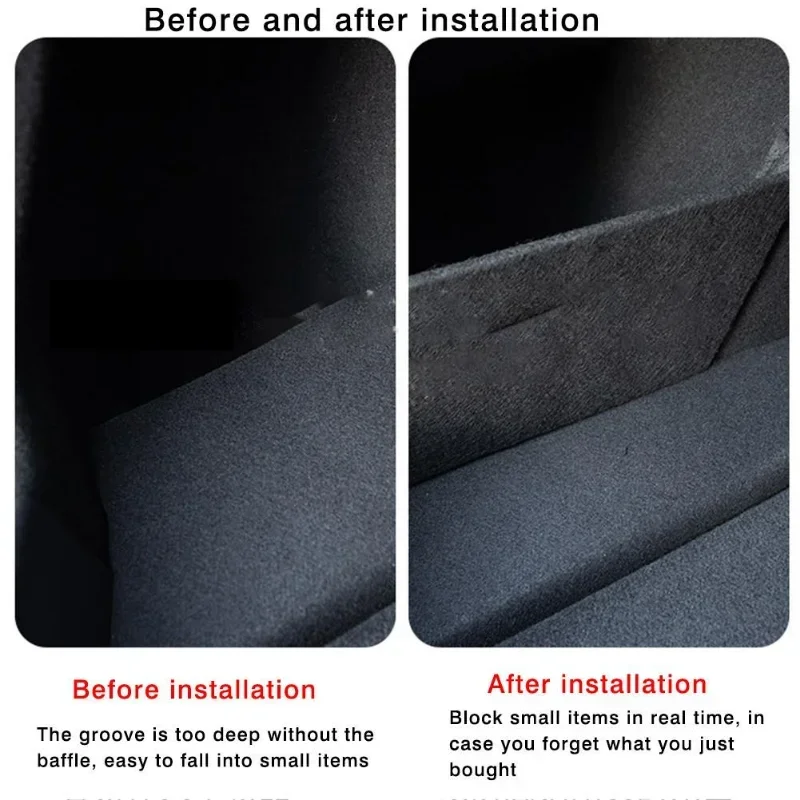 For Tesla Model 3 Y Trunk Baffle Tail Box Separate Storage Partitions Board Boot Side Baffles Car Organizer Trunk Black 2017-24