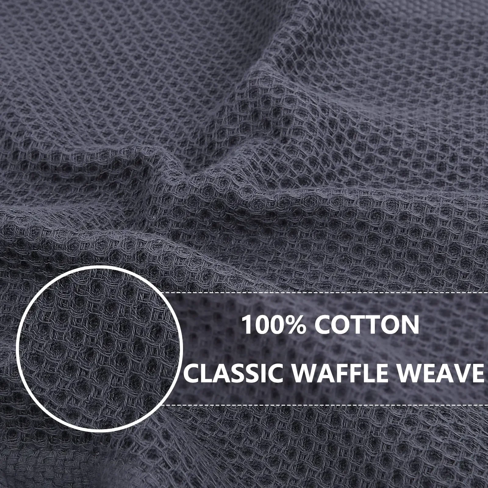 Panos de prato de cozinha 100% algodão com tecido waffle, toalhas de prato ultra macias e absorventes de secagem rápida, 12 x 12 polegadas, pacote com 6
