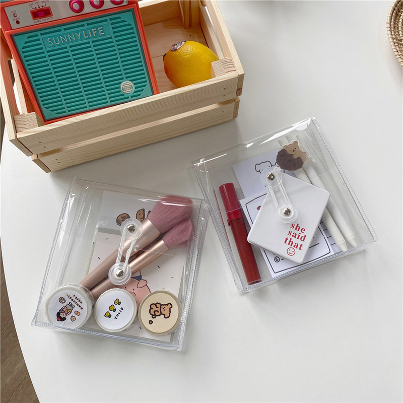 1PCS Office File Folder A4 B5 Transparent Storage Bag Student Stationery Organizer PVC Document Information Bag