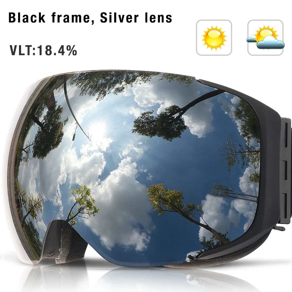 Okulary narciarskie magnetyczne COPOZZ męskie damskie ochrona UV400 przeciwmgielne maska narciarska sporty outdoorowe snowboard okulary narciarskie dla dorosłych
