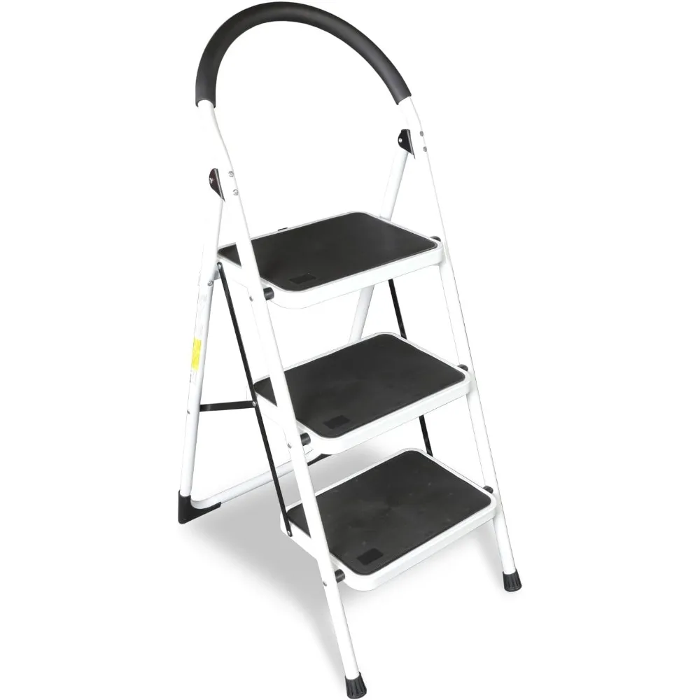 Folding Lightweight Step Stool with Wide Anti-Slip Pedal for Home, Office, Kitchen and Garage, Service Height 27.