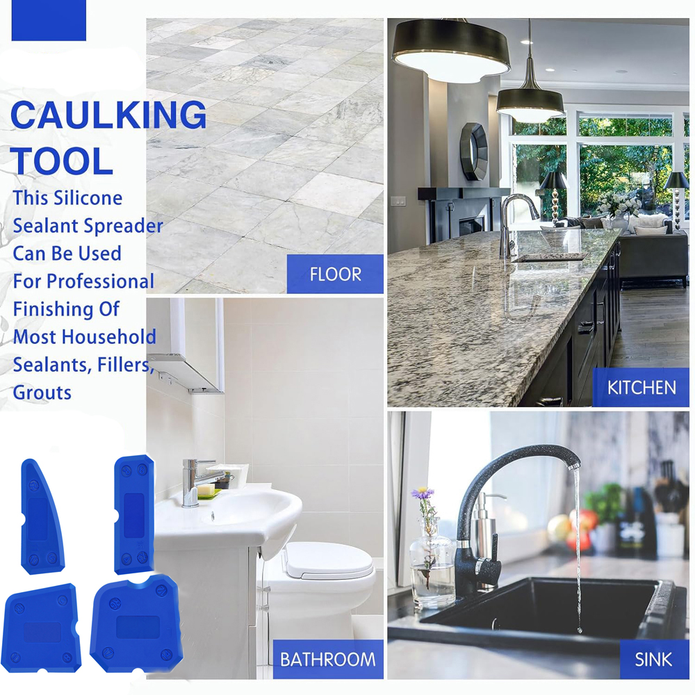 4 Pcs Silicone Glass Cement Scraper Sealant Grout Remover Tool Silicone Caulking Tool Versatile Home Finishing Caulking Tools