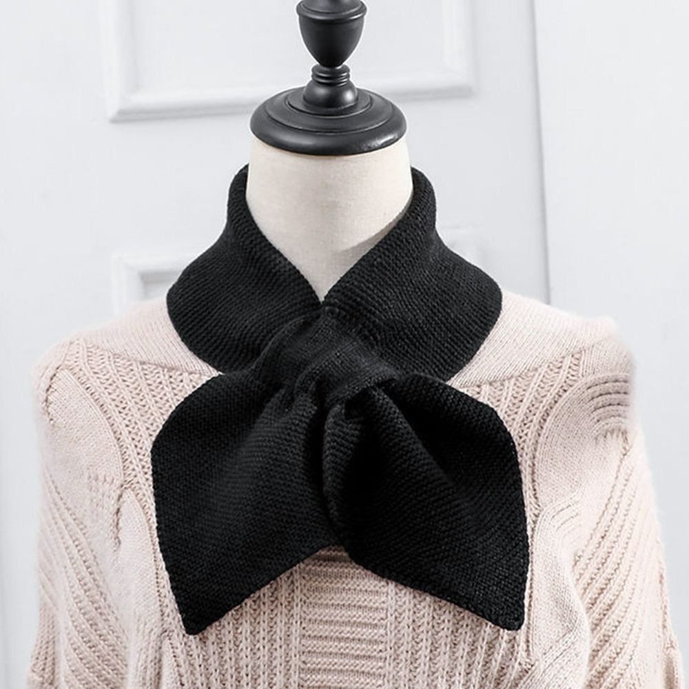 Bufanda cruzada de punto para mujer, cuello alto desmontable informal, 7 colores, diseño de moda, calentador de cuello, suéter a prueba de viento, pajarita, Invierno