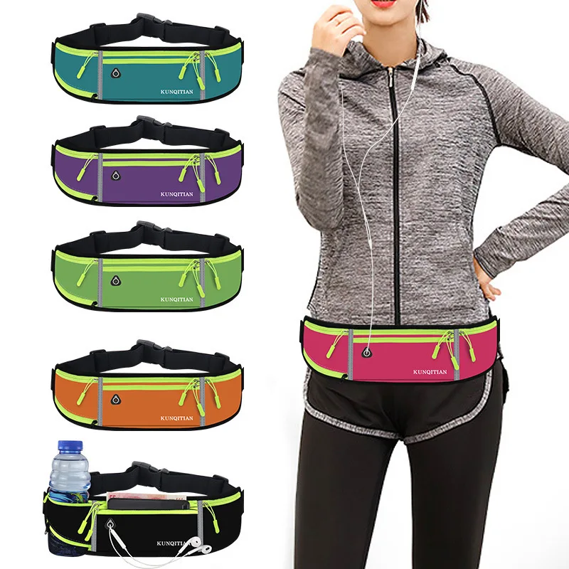 Marsupio da corsa Borsa da jogging per maratona Uomo Donna Equitazione all'aperto Fitness con bottiglia d'acqua Marsupio sportivo impermeabile per telefono