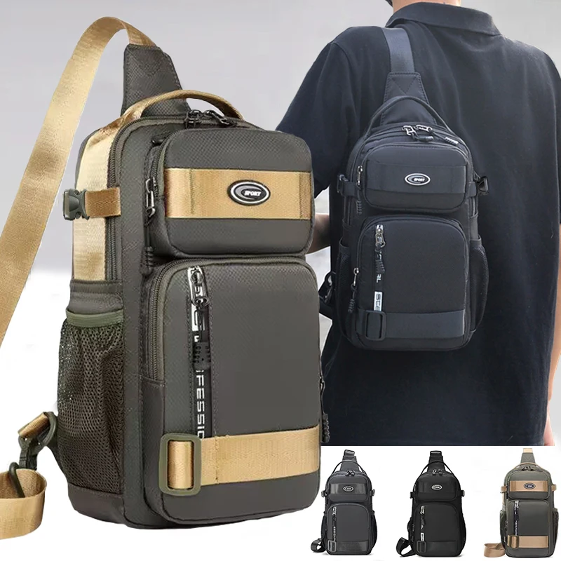Mochila de montar para hombre, bolso de pecho para hombre, bolso de hombro informal para hombre, bolso cruzado ligero y de gran capacidad