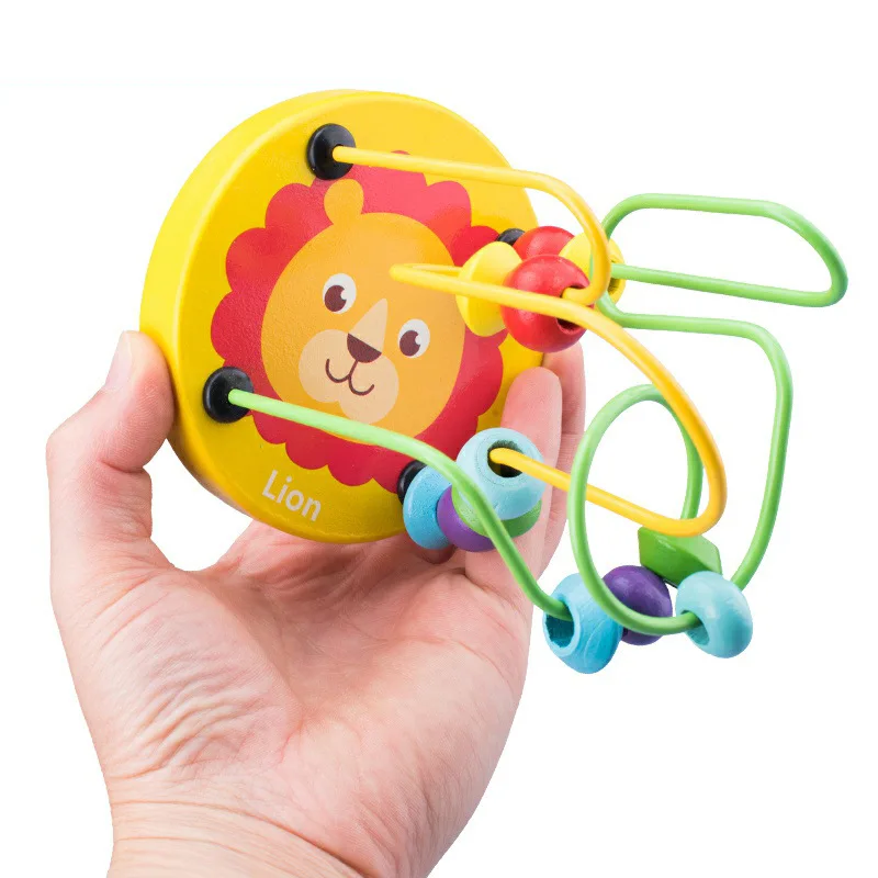 Bebê montessori brinquedo de matemática educacional crianças círculos grânulo fio labirinto montanha russa para crianças montessori brinquedos de madeira quebra-cabeças