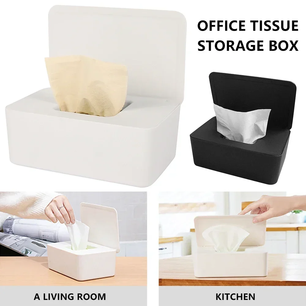 Hot Dustproof Wet Tissue Box with Lid Baby Nappy Wet Tissue Storage Holder Dispenser for Home Car Office Paper Tissue Organizer