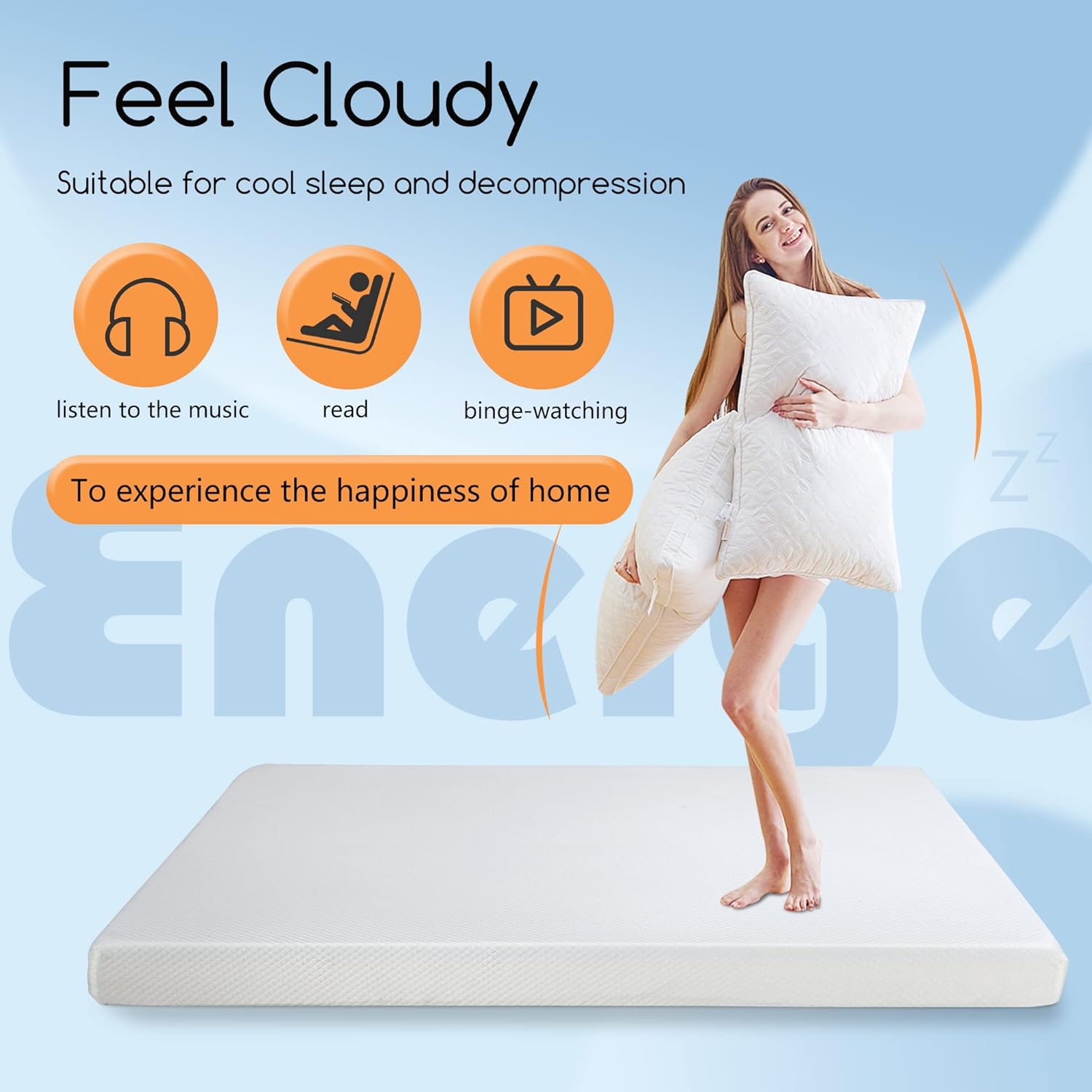5 Inch Gel Memory Foam Mattress/Twin Mattress/Cooling Gel Infusion/CertiPUR-US Certified/Comfy Support,White