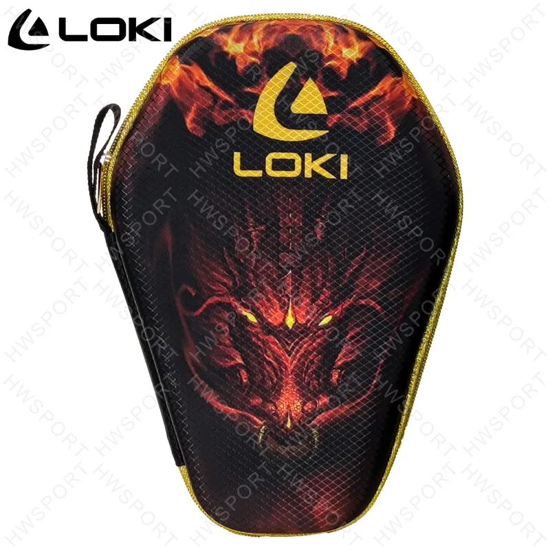 LOKI 卓球ラケットケース ドラゴン柄 ポータブル保護ピンポンラケットケース バッグ ハードシェル