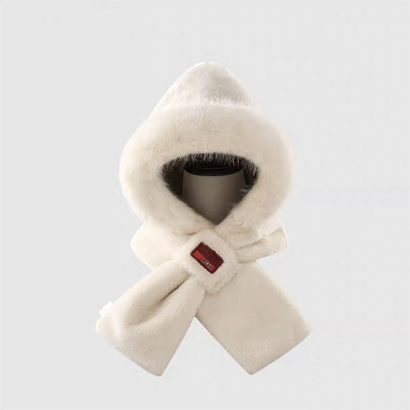 Plush Hat Scarf Men Winter Windproof Cycling Autumn Winter Warm Thickened Hooded Motorcycle Helmet Style Neck Warmer Accessories