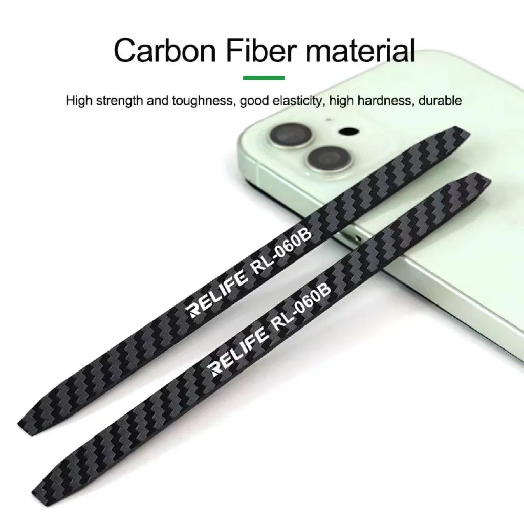 Relife RL-060B anti-estático de fibra de carbono não-magnético desmontagem pé-de-cabra para reparo do telefone móvel desmontagem pé-de-cabra ferramenta de reparo