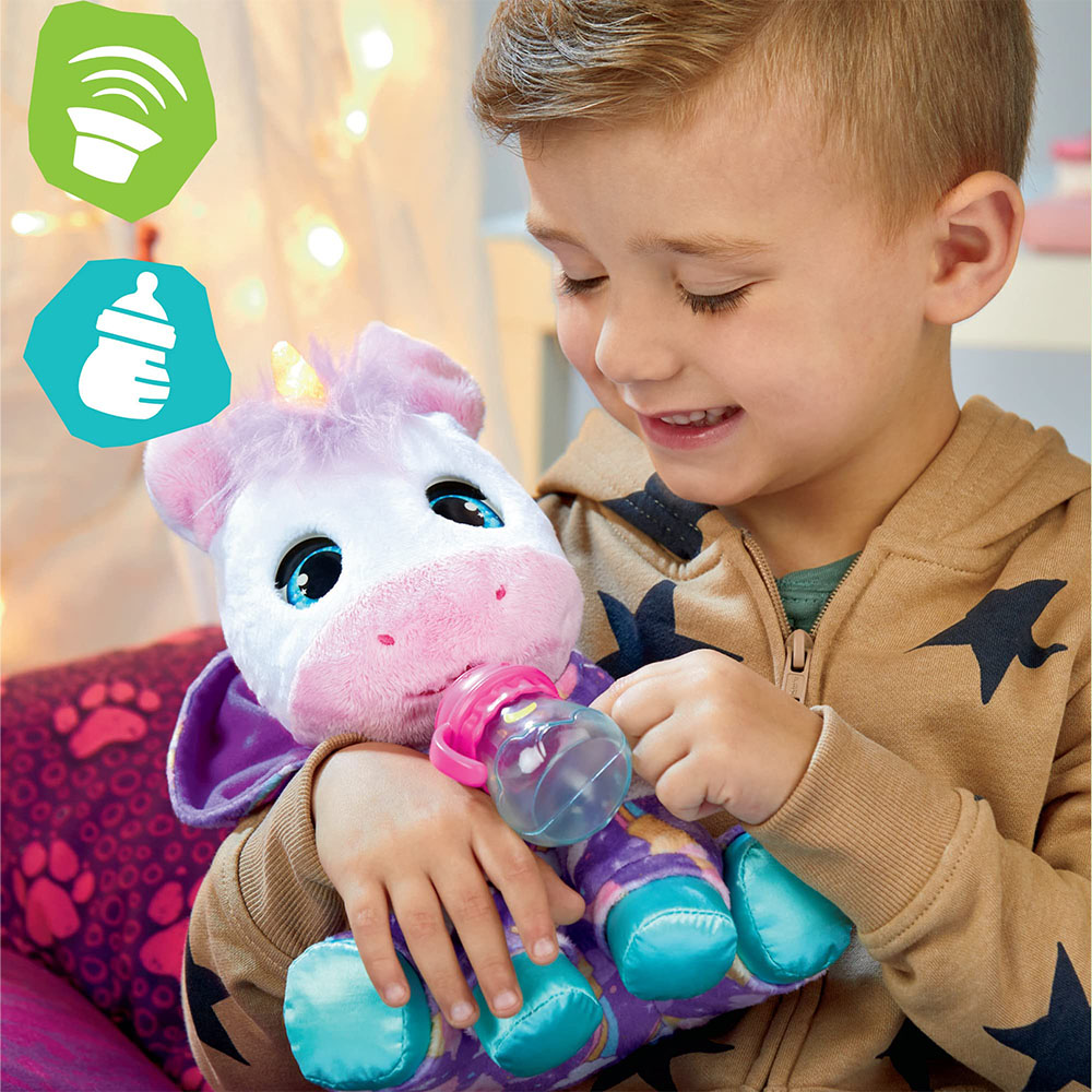 Original FurReal Sweet Jammiecorn Unicorn Interactive Plush Toy Light Up Toy with 30+ Sounds and Reactions Unicorn Soft Cute Toy