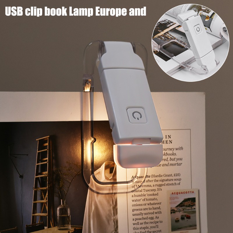 Luz LED recargable por USB para libros, luz de lectura, protección ocular, luz nocturna, Clip portátil, luz de escritorio, marcapáginas, lámpara de noche