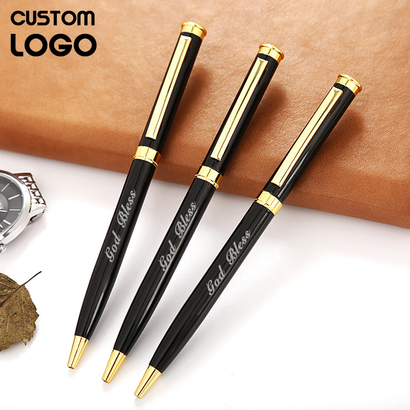 Nuevo Bolígrafo de Metal personalizado, regalos de empresa, bolígrafos para firma con logotipo láser personalizado, accesorios de oficina, suministros escolares para estudiantes