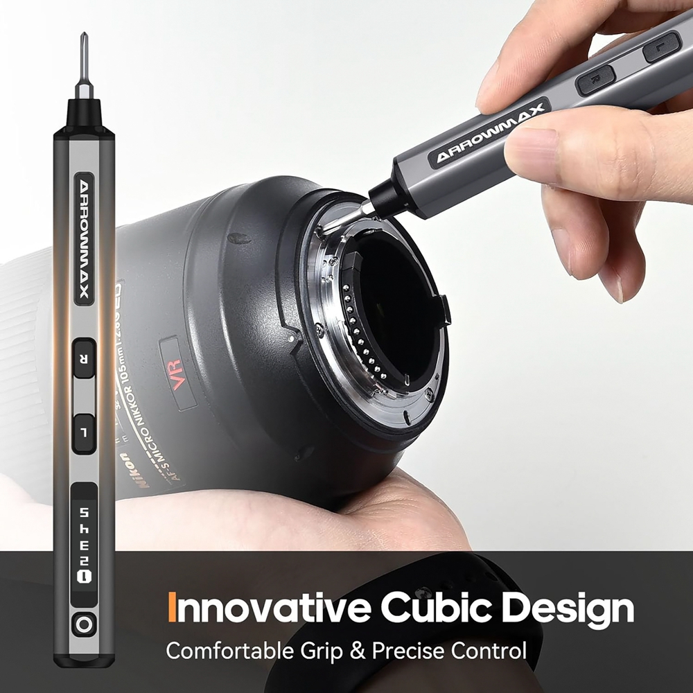 Mini-Elektroschrauber-Set mit 72 magnetischen Bits, 5 Gänge, Drehmoment, OLED-Display, wiederaufladbares Akku-Schraubendreher-Set, SES Neu