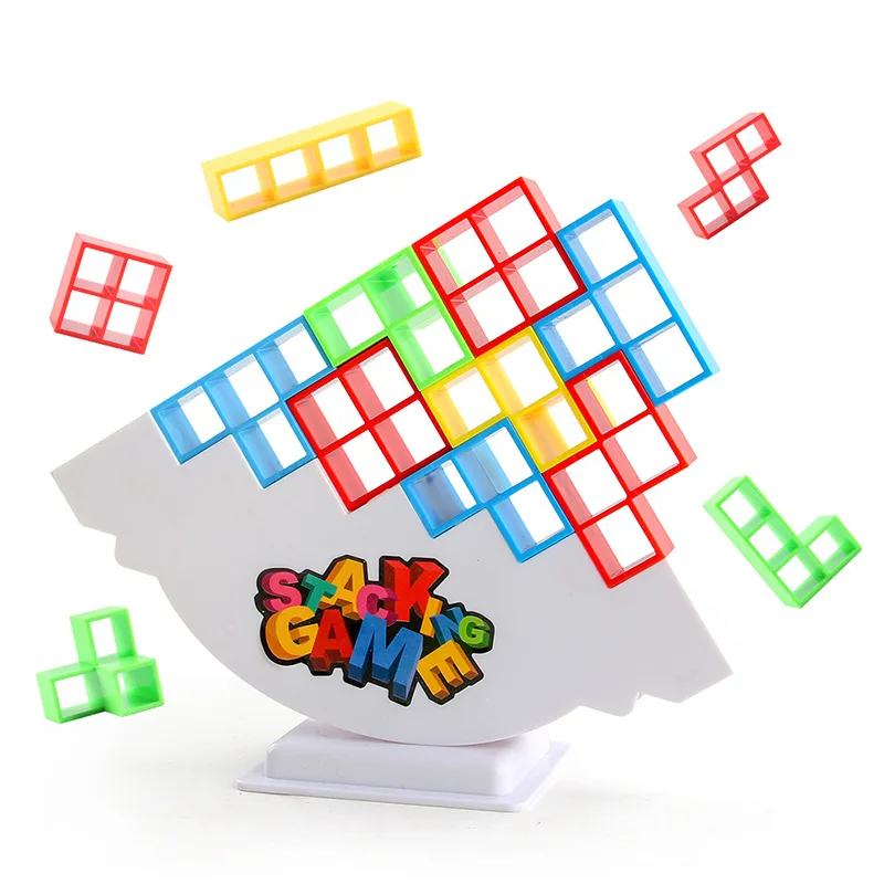 Blocs de construction en brique, jouet d'équilibre, tour Tetra empilée, balançoire de jeu, blocs de construction russes, jouets de fête de bureau pour enfants, 16 à 64 pièces