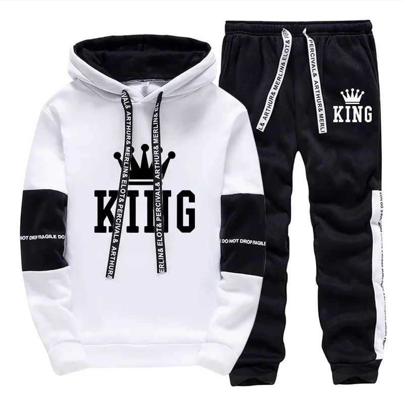 King Printing Herren-Trainingsanzug, einteilig, Sweatshirts, Jogginghose, lässige Hoodie-Hosen, Outdoor-Herrenbekleidung, heiße Verkäufe, Streetwear