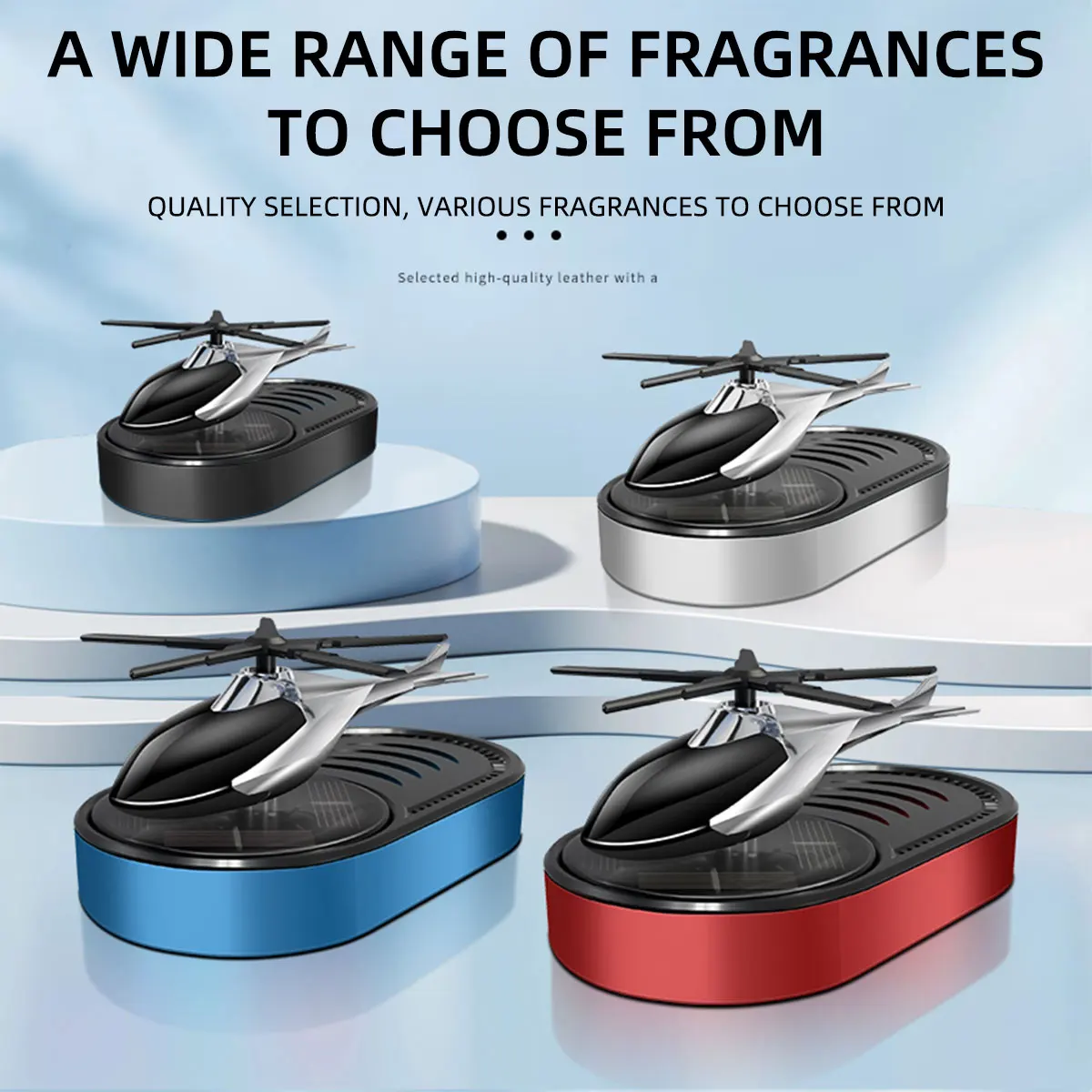 1Pcs Solar Car Air Freshener Helicopter Styling Automatic Rotation Aromatherapy Diffuser Auto Interior Decoration Fragrance