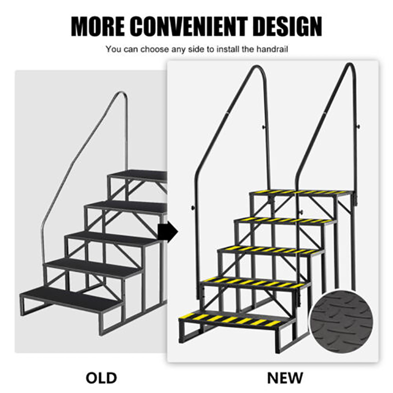 RV Steps 4/5-Step RV Stairs 660LBS with 2 Handrail Steel Mobile Home Stairs Trailer Camper Outdoor Tub Heavy Duty Step Ladders