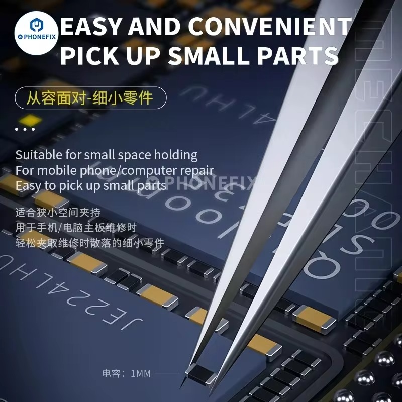 MECHANIC KA-11 High Hardness Stainless Steel Micrometer Tip Tweezers Non-magnetic Precise Fly Wire Phone Electronic Repair Tool