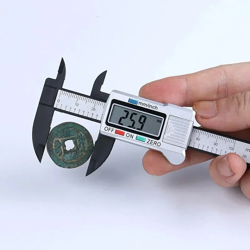 Calibrador Vernier de plástico con pantalla Digital, Mini calibrador de juego de texto, regla Vernier para estudiantes, herramienta de medición de 0 a 150mm, 1 ud.