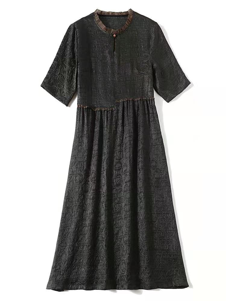 Modelo de Vestido de Seda Pesada C09 para Mulheres, Amostra Real, Corte Personalizado, Diaama de Vestuário, Modelo de Pape...