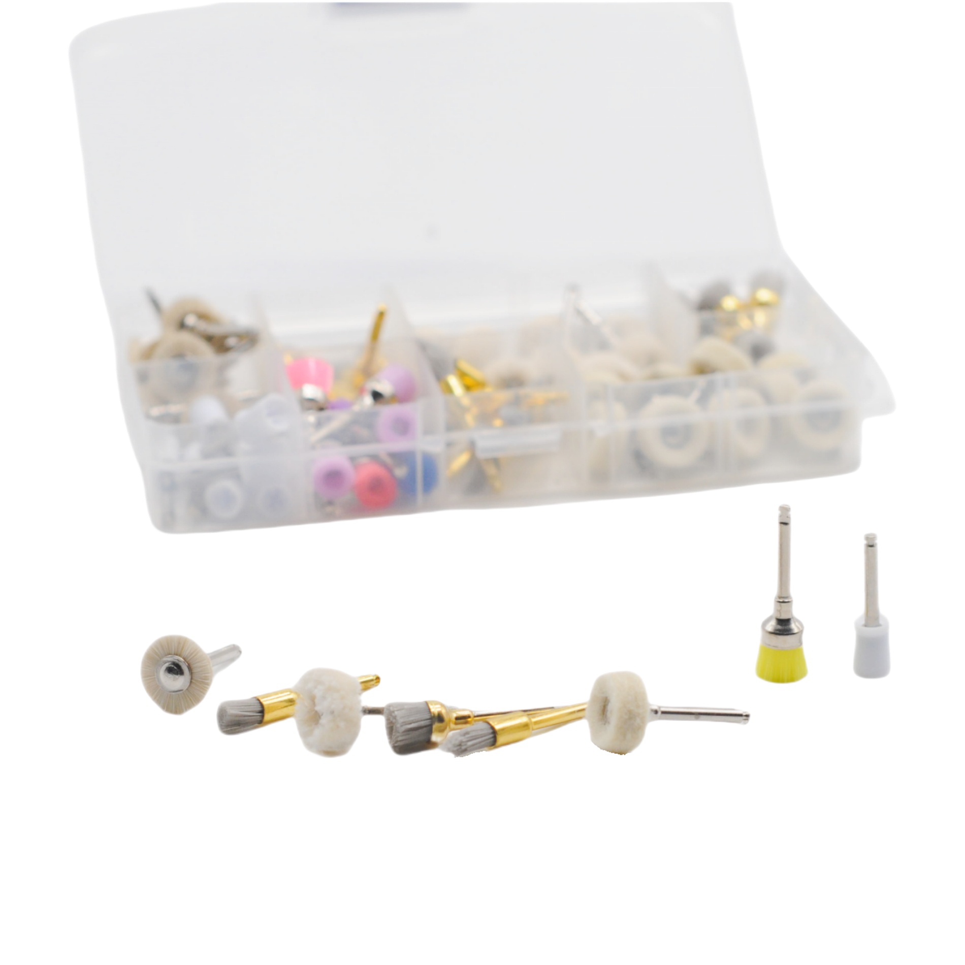 1 box Einweg Dental Polierer Nylon Borsten Pinsel Polieren Polierer Tasse Zähne Bleaching Prophy Pinsel Zahnarzt Werkzeuge