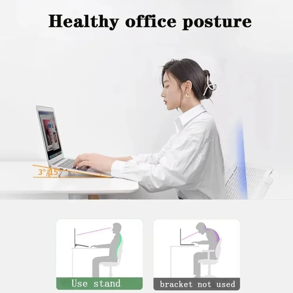 Mini Foldable Laptop Stand Portable Height Increase Heat Sink Support Folding Base Aluminum Alloy  Notebook Stand Lift for Desk