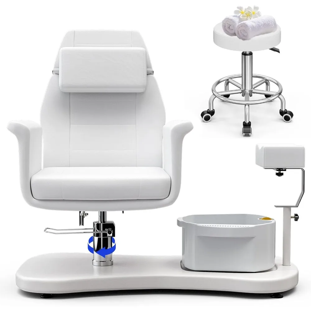 Pedicure Chair No Plumbing, Portable Pedicure Station with Pedicure Stand, Profesional Foot Spa Chair and Low Stool