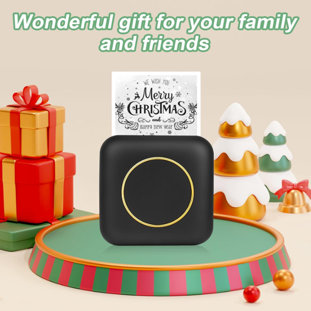 サーマルミニプリンター、ポータブルインクレスステッカーメーカー、フリーカットポケットプリンター、フォトラベルメモ印刷タグBluetoothプリンター